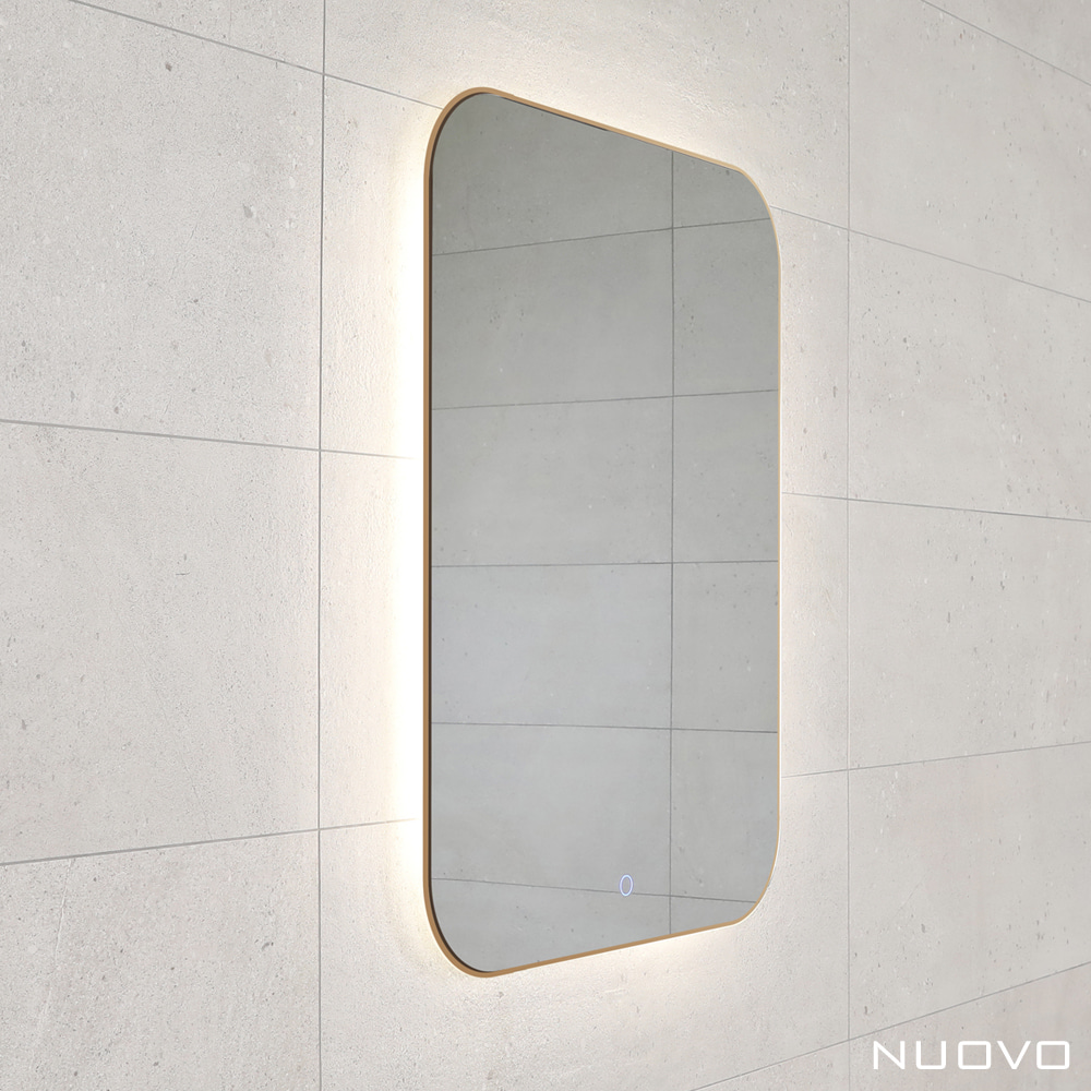 [누오보] 아크 슬림 LED 라운드사각 거울 600