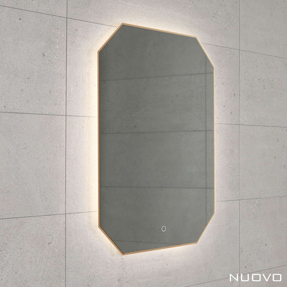 [누오보] 아크 슬림 LED 직팔각 거울 600